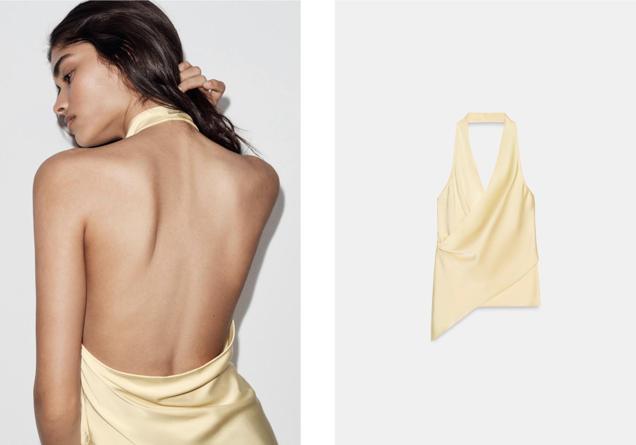 Gold halter top outfit preview